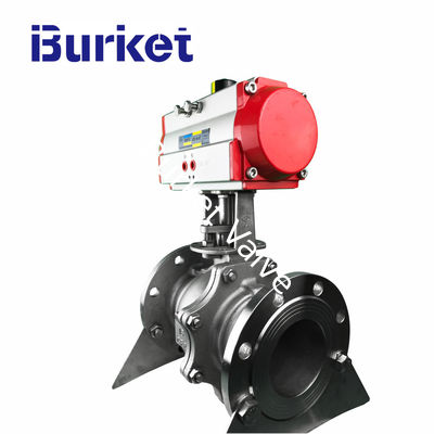 Double acting pneumatic actuator stainless steel solid ball valve for dyeing machine nhà cung cấp
