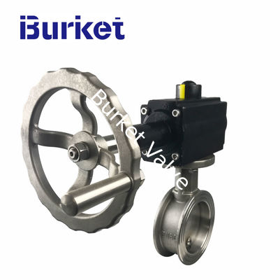 2-12in High Temperature Medium Pressure Cast iron Pneumatic PTFE Seal wafer butterfly valve nhà cung cấp