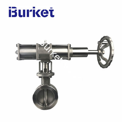 8in stainless steel pneumatic actuator manual Flow adjust Metal seal wafer  butterfly valve for dyeing machiine nhà cung cấp
