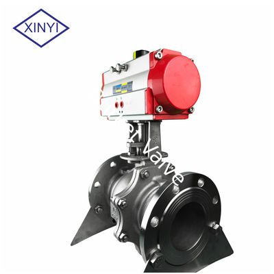 DN15-200 Stainless steel Flanged v type ball valve adjustable pneumatic ball valve nhà cung cấp