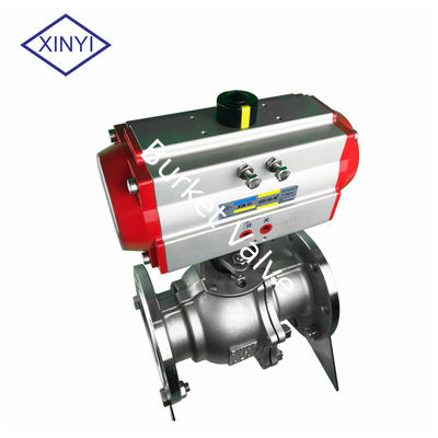 DN15-200 Stainless steel Flanged v type ball valve adjustable pneumatic ball valve nhà cung cấp