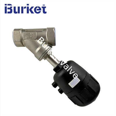 Pn25 SS316L Stainless Steel Pneumatic Angle Seat Valve with Plastic Actuator for Dyeing Line nhà cung cấp